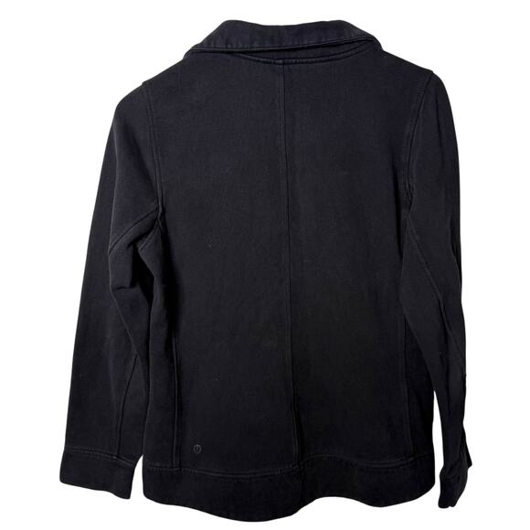 Lululemon Fleece Be True Jacket Asymmetric Up Relaxed Fit Mock Neck Black Size 6 - Picture 8 of 9